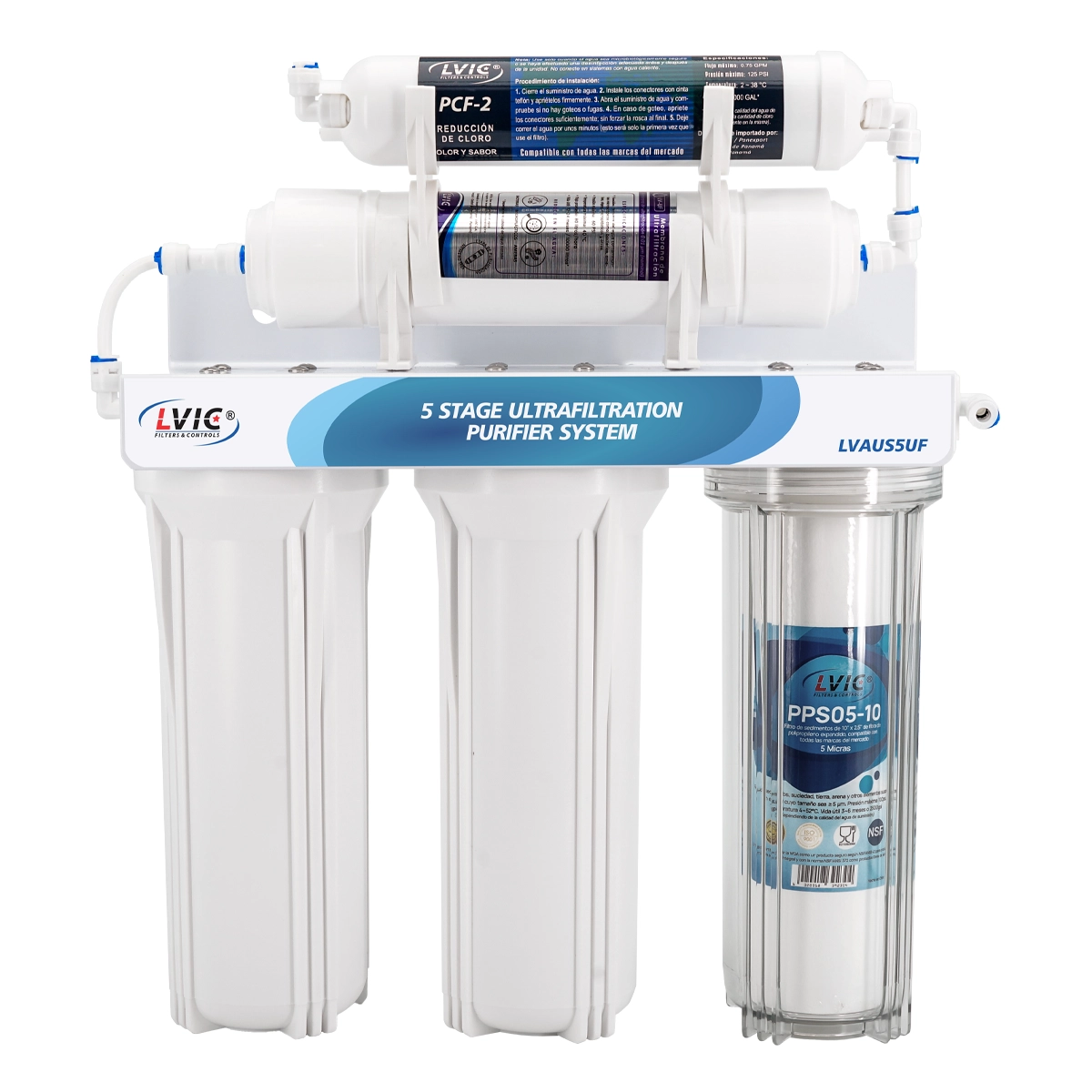 Filtro Purificador de Agua de 5 etapas con Ultrafiltración Modelo LVAUS5UF