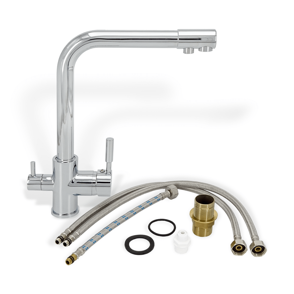 Grifo de 3 vías con salida para purificador Marca LVIC Mod. LVB3672X - Imagen 2